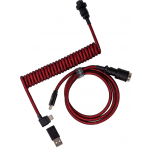 Keychron Cab-4 優質盤繞 USB-C 線 (Angled/紅色)